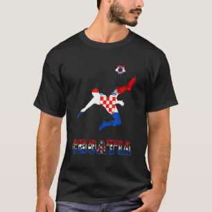 Kroatische Flagge Kroatische Fußballspielerin Hrva T-Shirt
