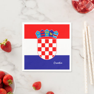 Kroatische Flagge & kroatische Party Mode / Sport Serviette