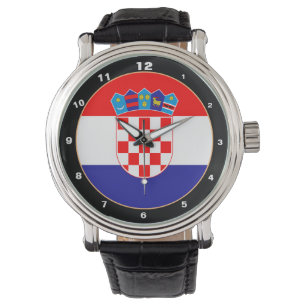 Kroatische Flagge & kroatische trendige Mode /Desi Armbanduhr