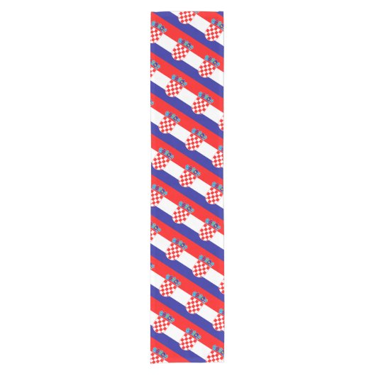 Kroatische Flagge & kroatische Zuhause/Sportfans Kurzer Tischläufer (Vorderseite)