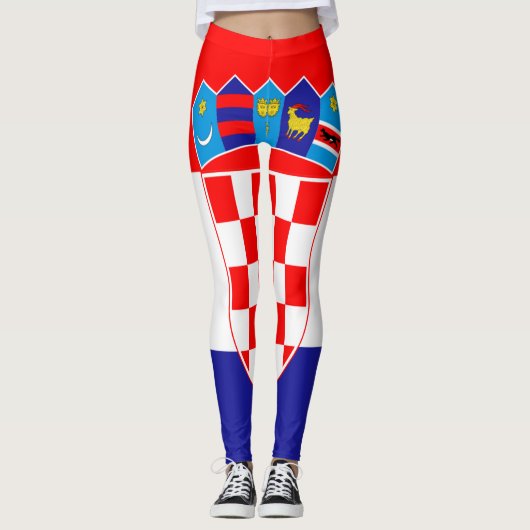 Kroatische Flagge Leggings (Vorderseite)