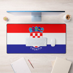 Kroatische Flagge mit individuellem Text Schreibtischunterlage