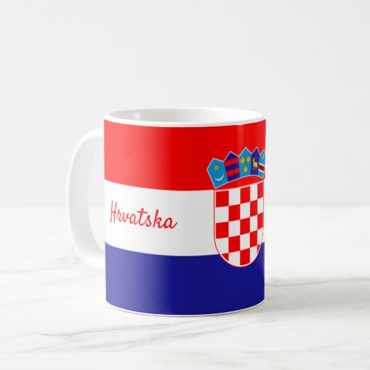 Kroatische Flagge mit Rot-Weiß-Schachbrettern Kaffeetasse (Vorderseite Links)