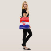 Kroatische Flagge mit Streifen Hrvatska Zastava Tasche (Am Model)