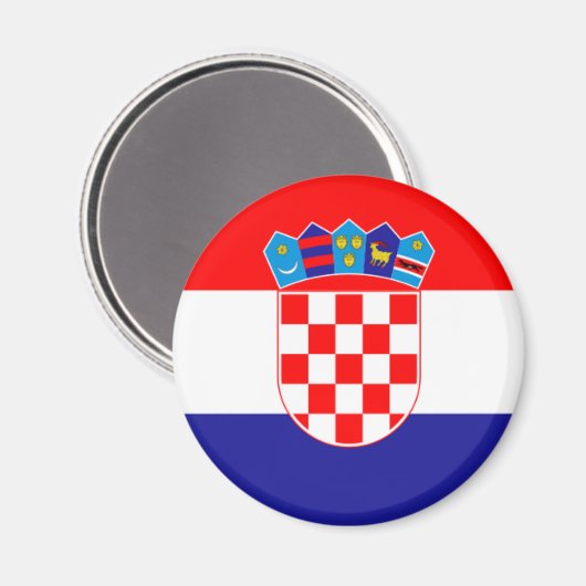 Kroatische Flagge mit Wappen Magnet (Vorderseite/Rückseite)