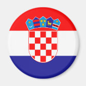 Kroatische Flagge mit Wappen Magnet (Vorne)