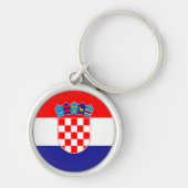 Kroatische Flagge mit Wappen Schlüsselanhänger (Vorne)