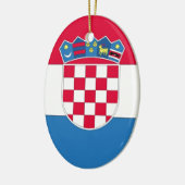 Kroatische Flagge oder Flagge Kroatiens Keramikornament (Links)
