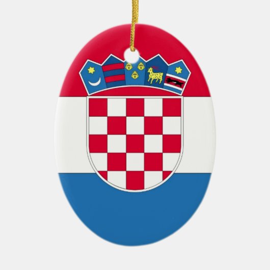 Kroatische Flagge oder Flagge Kroatiens Keramikornament (Vorne)
