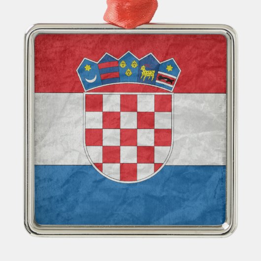 Kroatische Flagge Ornament Aus Metall (Vorne)