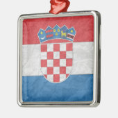Kroatische Flagge Ornament Aus Metall (Links)