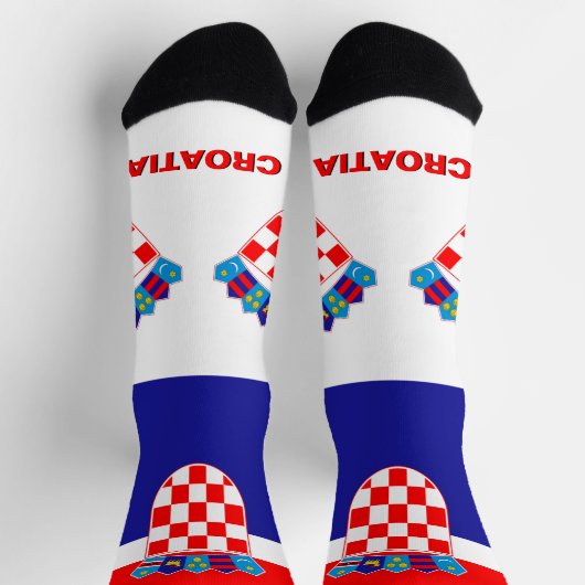 Kroatische Flagge Patriotisch, Nachhaltiges Kroati Socken (Oben)