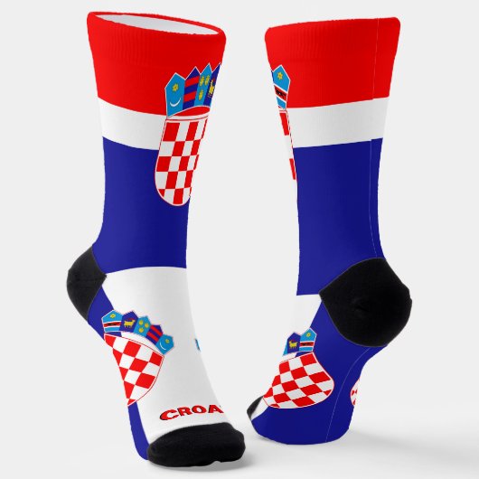 Kroatische Flagge Patriotisch, Nachhaltiges Kroati Socken (Gewinkelt)