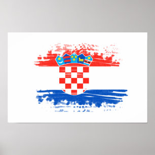 kroatische Flagge Poster