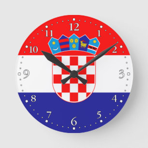 Kroatische Flagge Runde Wanduhr