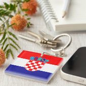 Kroatische Flagge Schlüsselanhänger (Vorderseite rechts)
