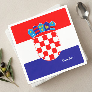 Kroatische Flagge Servietten, Kroatien-Party / Spo Serviette
