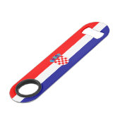Kroatische Flagge Speed Flaschenöffner (Vorderseite Schrägansicht)