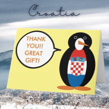 Kroatische Flagge sprechende Ms Penguin Personalis