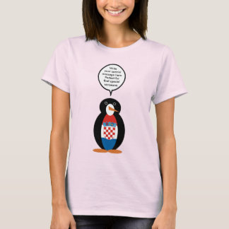 Kroatische Flagge sprechende Ms Penguin Personalis T-Shirt