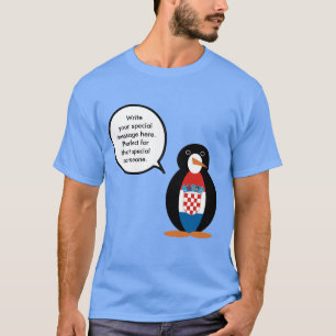 Kroatische Flagge sprechende Ms Penguin Personalis T-Shirt