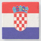 Kroatische Flagge Steinuntersetzer (Vorderseite)