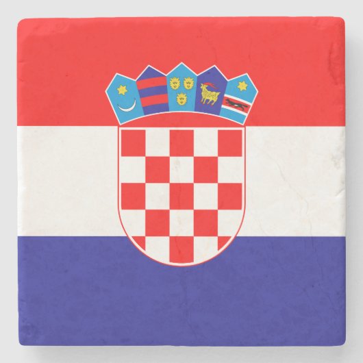 Kroatische Flagge Steinuntersetzer (Vorderseite)