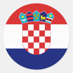 Kroatische Flagge - Trobojnica Runder Aufkleber