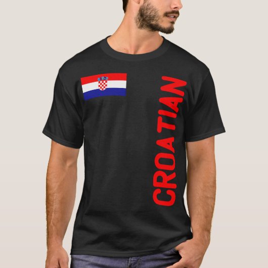 kroatische Flagge und kroatische Wurzeln T-Shirt (Vorderseite)