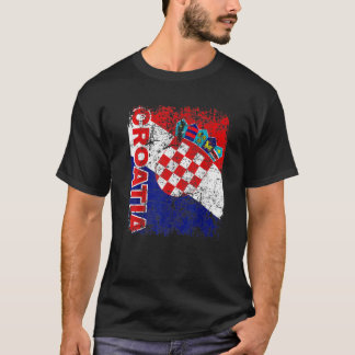 KROATISCHE FLAGGE Vintage Kroatien Flagge KROATISC T-Shirt