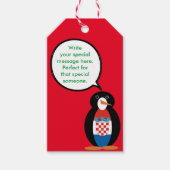 Kroatische Flagge - Vortrag von Frau Penguin Perso Geschenkanhänger (Vorderseite)