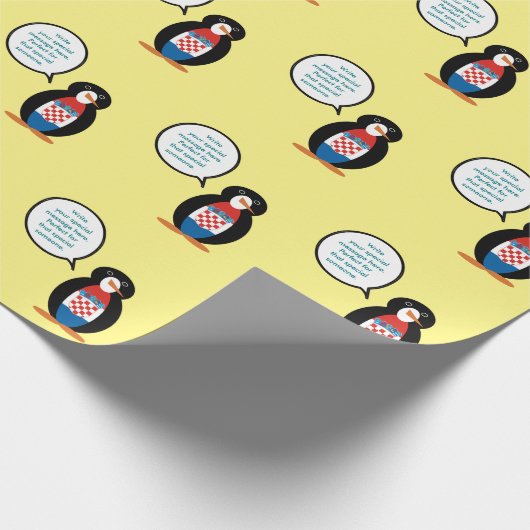 Kroatische Flagge - Vortrag von Frau Penguin Perso Geschenkpapier (Ecke)
