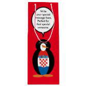 Kroatische Flagge - Vortrag von Frau Penguin Perso Geschenktüte Für Weinflaschen (Vorderseite)