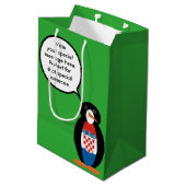 Kroatische Flagge - Vortrag von Frau Penguin Perso Mittlere Geschenktüte (Rückseite Schrägansicht)