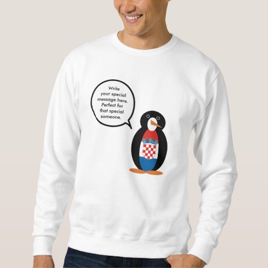 Kroatische Flagge - Vortrag von Frau Penguin Perso Sweatshirt (Vorderseite)