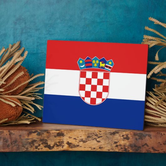 Kroatische Flaggenebene Fotoplatte (Seite)