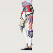 Kroatische Flaggenfarben blau, rot und weiß Leggings (Links)
