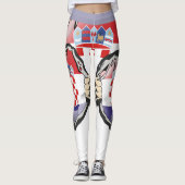 Kroatische Flaggenfarben blau, rot und weiß Leggings (Vorderseite)