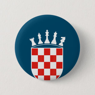 Kroatische Flaggenfarben Schachspieler Geschenke f Button