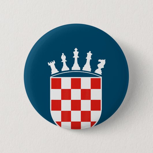 Kroatische Flaggenfarben Schachspieler Geschenke f Button (Vorderseite)
