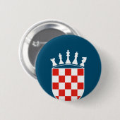 Kroatische Flaggenfarben Schachspieler Geschenke f Button (Vorne & Hinten)