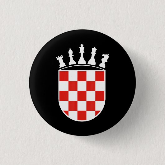 Kroatische Flaggenfarben Schachspieler Geschenke f Button (Vorderseite)