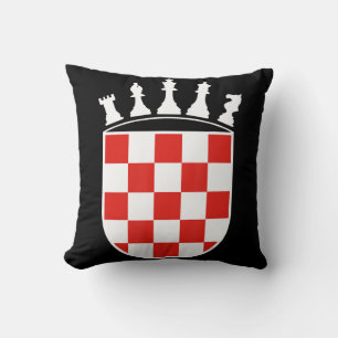 Kroatische Flaggenfarben Schachspieler-Geschenke f Kissen