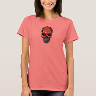 Kroatische Flaggenschädel auf schwarz T-Shirt