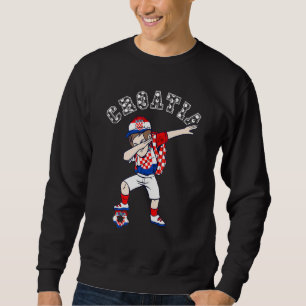 Kroatische Fußballmannschaft Dabbing Junge Kroatie Sweatshirt