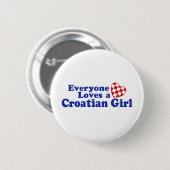 Kroatische Girl Button (Vorne & Hinten)