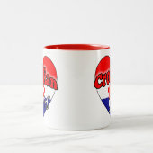 Kroatische Girl Two-Tone-Kaffee-Tasse Zweifarbige Tasse (Mittel)