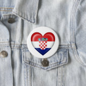 Kroatische Herz-Flagge auf Weiß Button (Beispiel)
