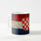 Kroatische historische Flaggen-Tasse Kaffeetasse (Vorderseite Links)