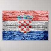 Kroatische Holzflagge Poster (Vorne)
